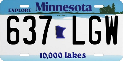 MN license plate 637LGW