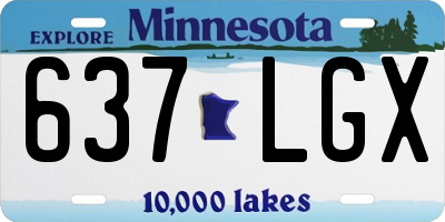 MN license plate 637LGX