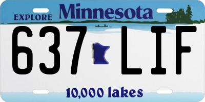 MN license plate 637LIF
