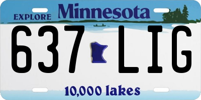 MN license plate 637LIG