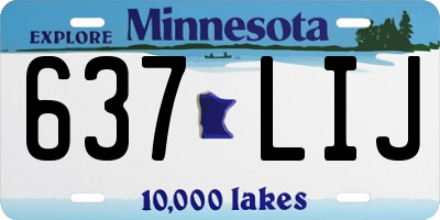 MN license plate 637LIJ