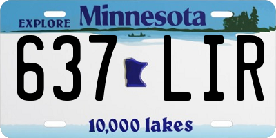 MN license plate 637LIR