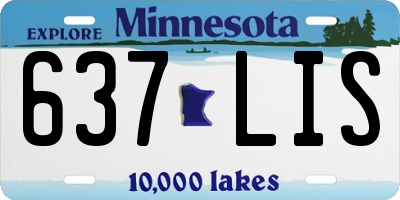 MN license plate 637LIS