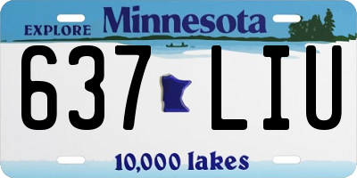 MN license plate 637LIU