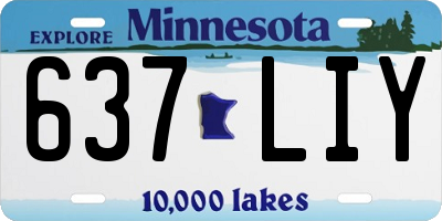 MN license plate 637LIY