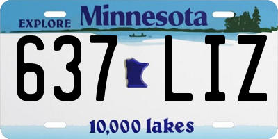 MN license plate 637LIZ
