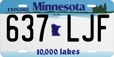 MN license plate 637LJF