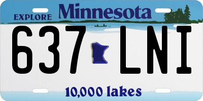 MN license plate 637LNI
