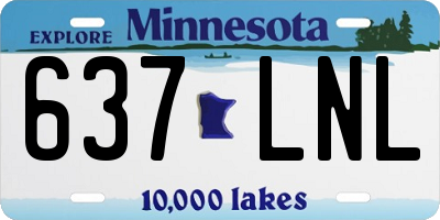 MN license plate 637LNL
