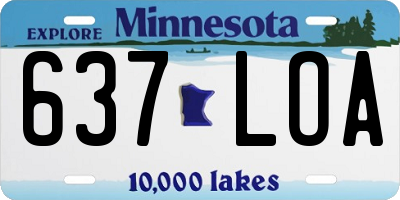 MN license plate 637LOA