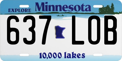 MN license plate 637LOB