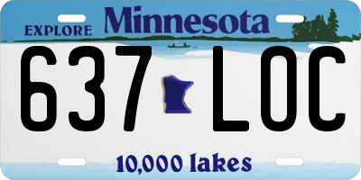 MN license plate 637LOC