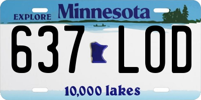 MN license plate 637LOD