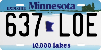 MN license plate 637LOE