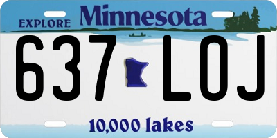 MN license plate 637LOJ