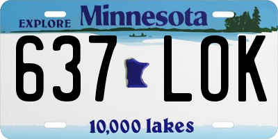 MN license plate 637LOK