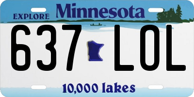 MN license plate 637LOL
