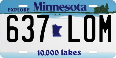 MN license plate 637LOM