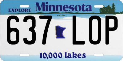 MN license plate 637LOP