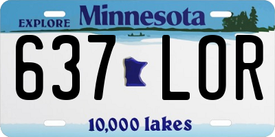 MN license plate 637LOR