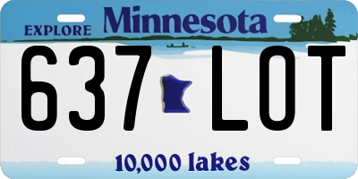 MN license plate 637LOT