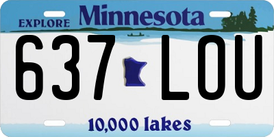 MN license plate 637LOU