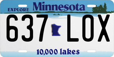 MN license plate 637LOX