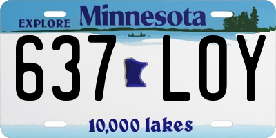 MN license plate 637LOY