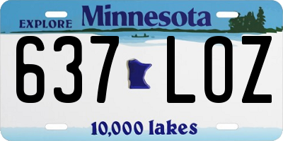 MN license plate 637LOZ