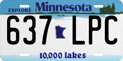MN license plate 637LPC