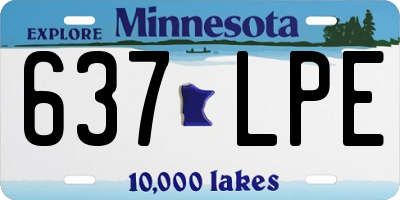 MN license plate 637LPE