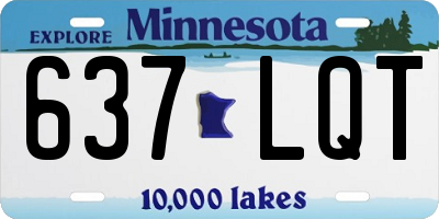 MN license plate 637LQT