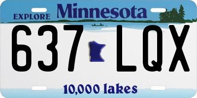 MN license plate 637LQX