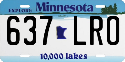 MN license plate 637LRO