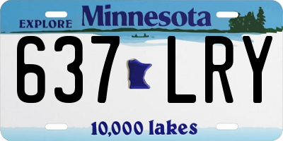 MN license plate 637LRY