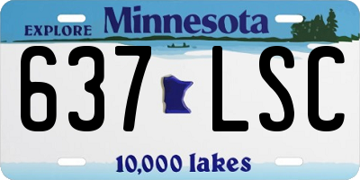 MN license plate 637LSC