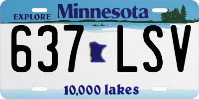 MN license plate 637LSV
