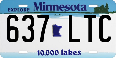 MN license plate 637LTC