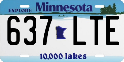 MN license plate 637LTE
