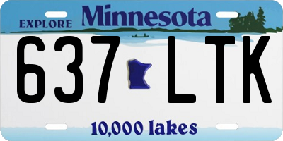 MN license plate 637LTK