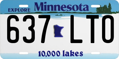 MN license plate 637LTO