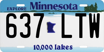 MN license plate 637LTW