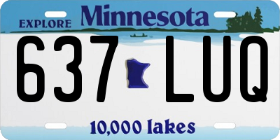MN license plate 637LUQ