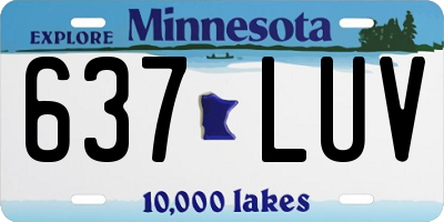 MN license plate 637LUV