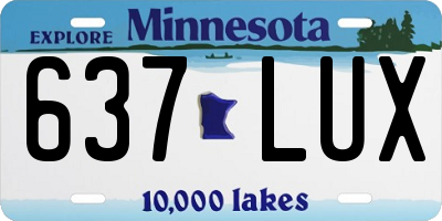 MN license plate 637LUX