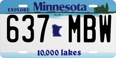 MN license plate 637MBW