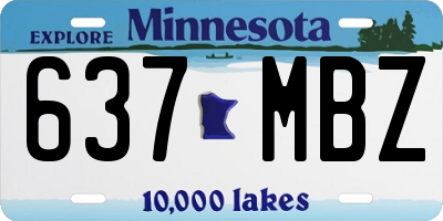 MN license plate 637MBZ