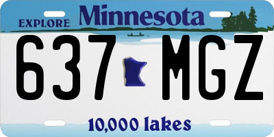 MN license plate 637MGZ