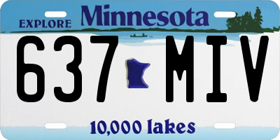 MN license plate 637MIV