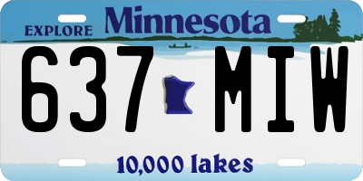 MN license plate 637MIW